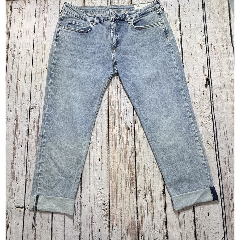 Rag & Bone Dre‎ Low Rise Boyfriend Jeans Womens 31 Stretch Blue Made in USA